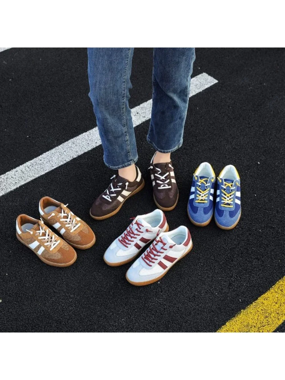 Women Dark Brown Lightweight Slip On Mesh Breathable Comfortable Casual Sneakers